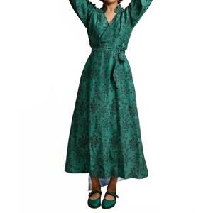 NEW DAYDRESS blanche midi dress in emerald silk